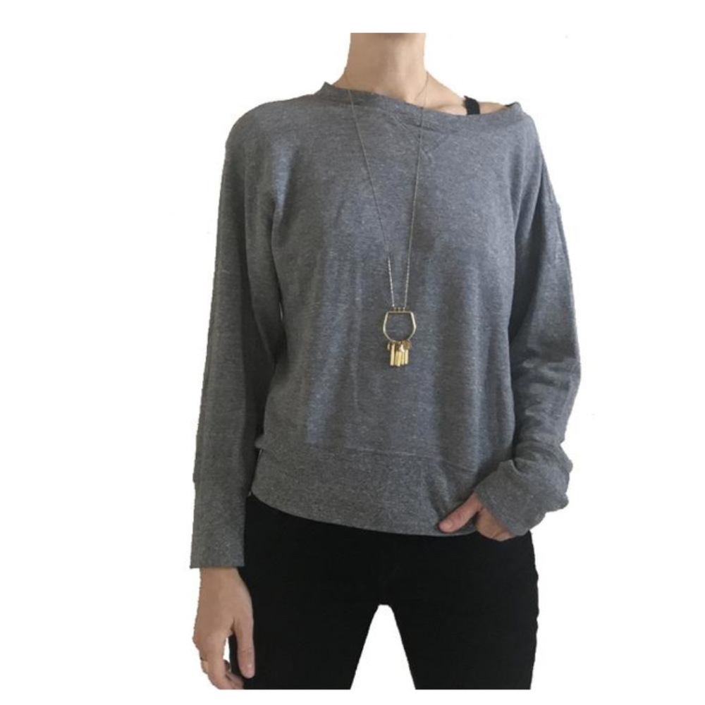 Current/Elliot gray long sleeve sweater zipper